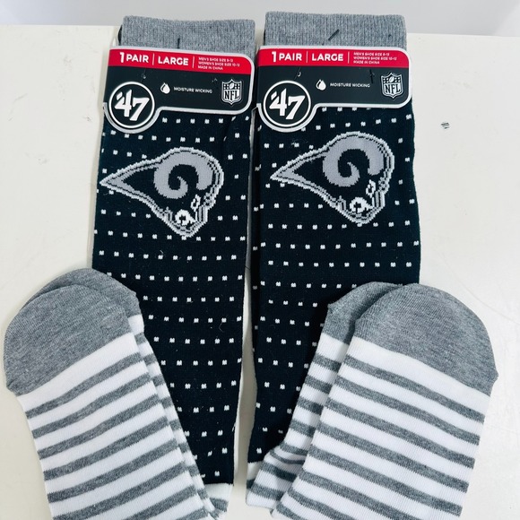 J Brand Other - Lot Of 2 47 Brand NFL‎ Los Angeles Rams Crew Socks Multicolor Size Large NWT